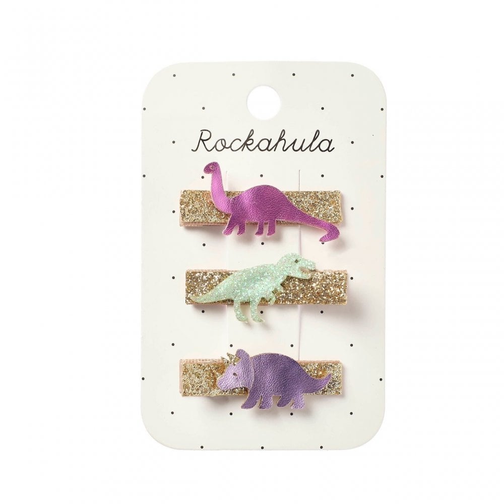 BAR HAIR CLIPS - SHIMMER DINOSAUR