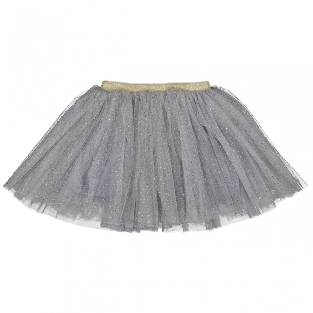TUTU SKIRT - GREY WITH GOLD SPARKLE DOT