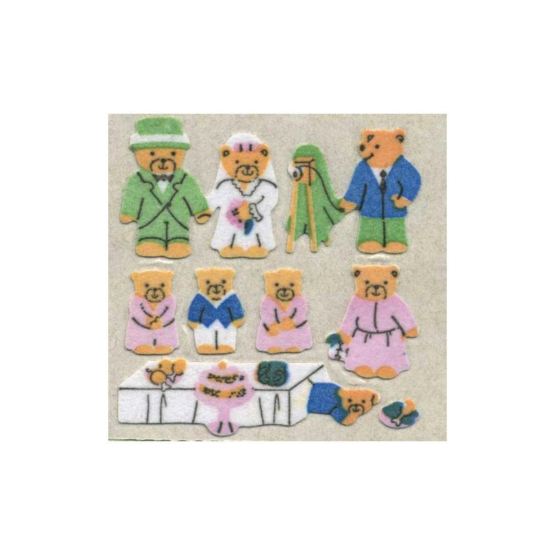 FURRY STICKER SHEET - Teddy Wedding