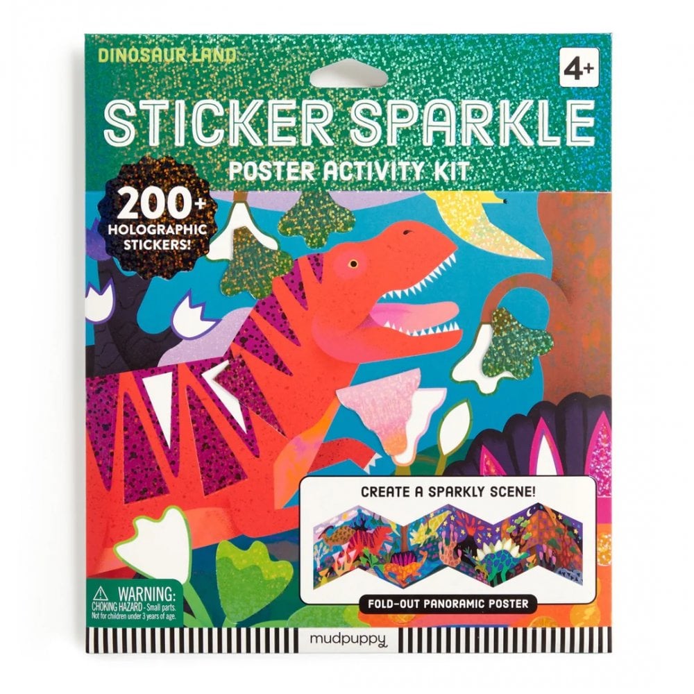 STICKER SPARKLE POSTER ACTIVITY SET - DINOSAUR LAND