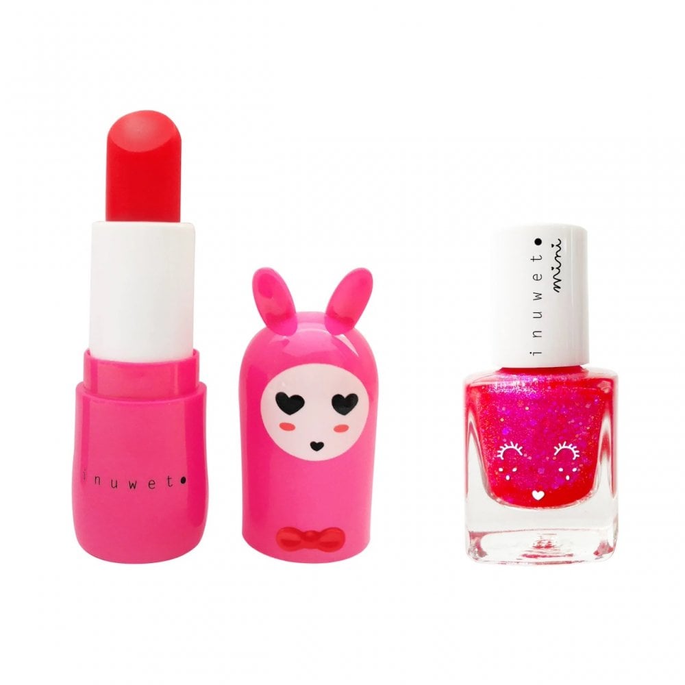 SCENTED LIP BALM + STAR NAIL VARNISH SET - FUCHSIA