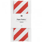 WIDE CANDY STRIPE RIBBON - RED + WHITE