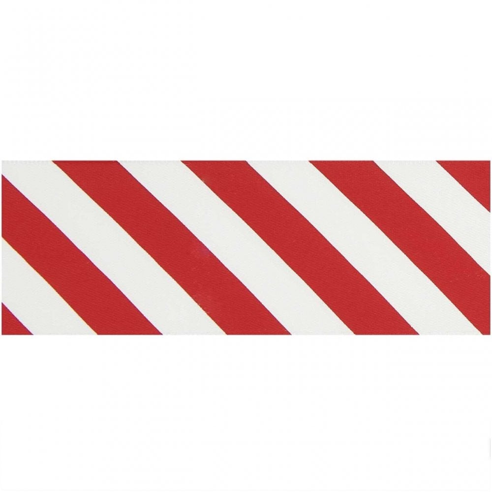 WIDE CANDY STRIPE RIBBON - RED + WHITE