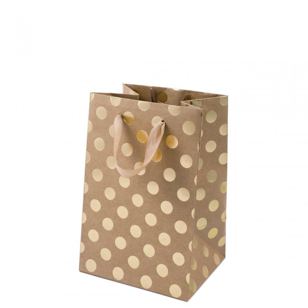 GIFT BAG - NATURAL GOLD DOTS