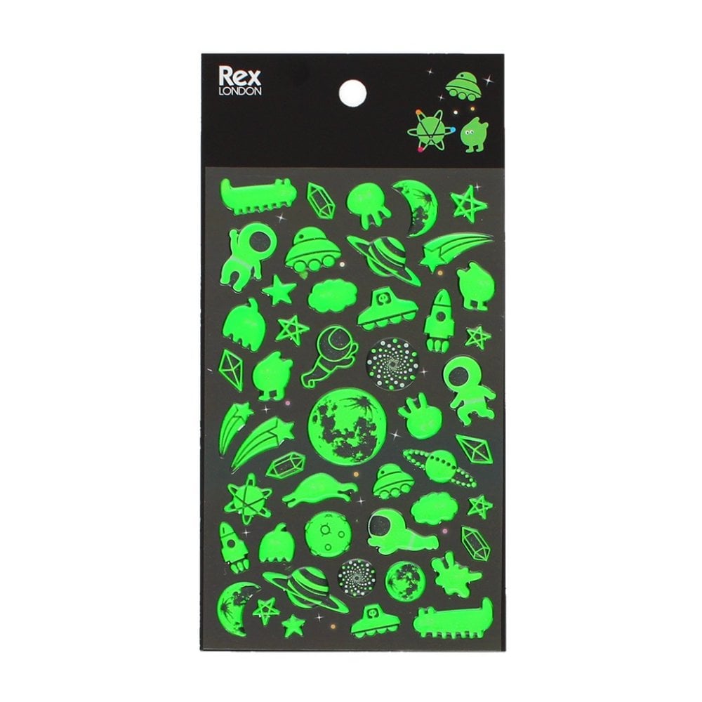 3D PUFFY STICKERS - SPACE GLOW IN THE DARK