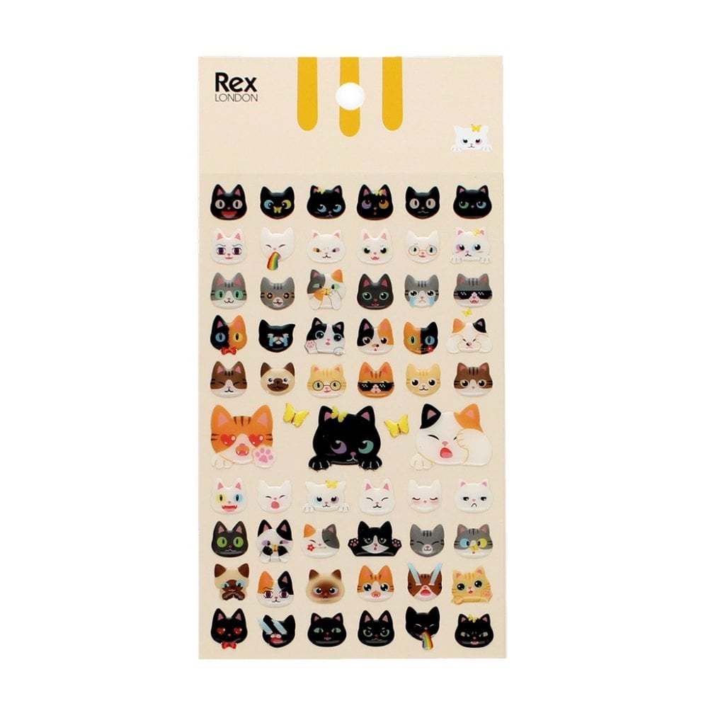 3D PUFFY STICKERS - QUIRKY CATS