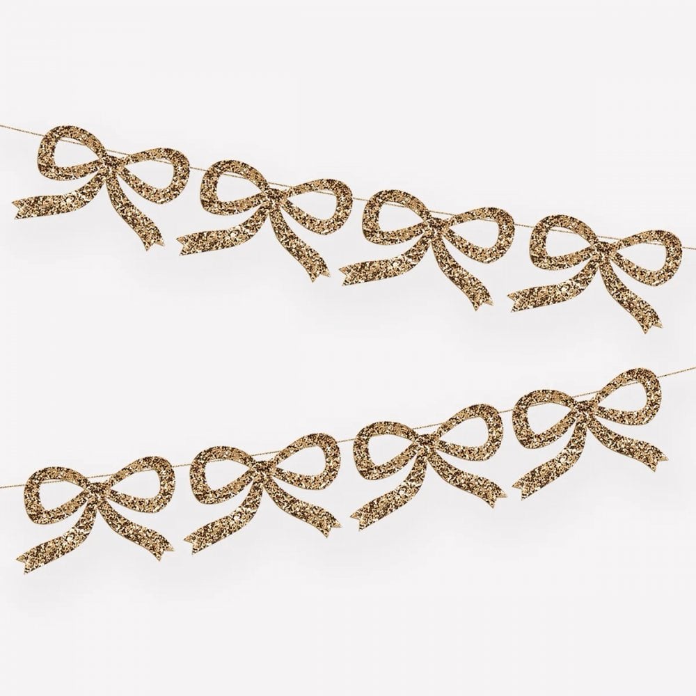 GOLD GLITTER BOW GARLAND