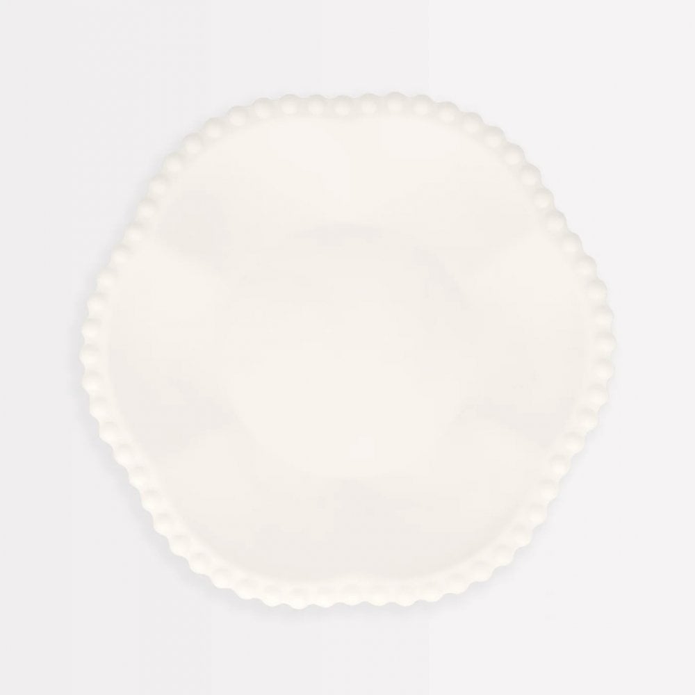 8 CREAM DOT EDGE COMPOSTABLE PLATES