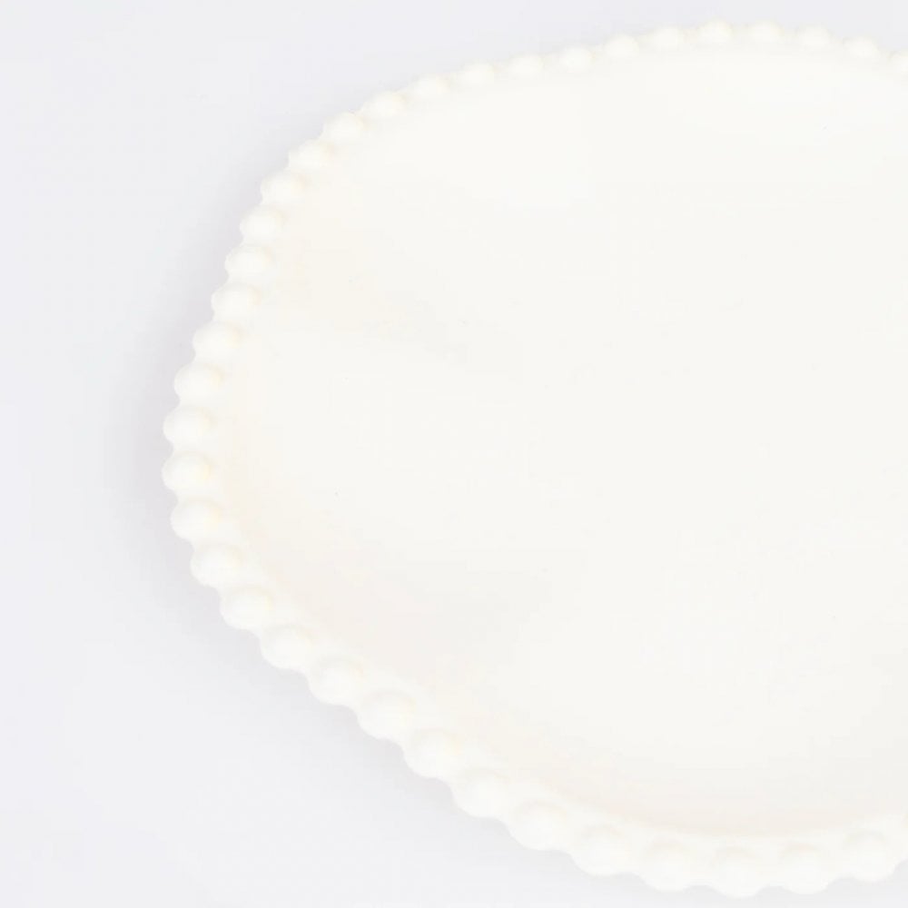 8 CREAM DOT EDGE COMPOSTABLE PLATES
