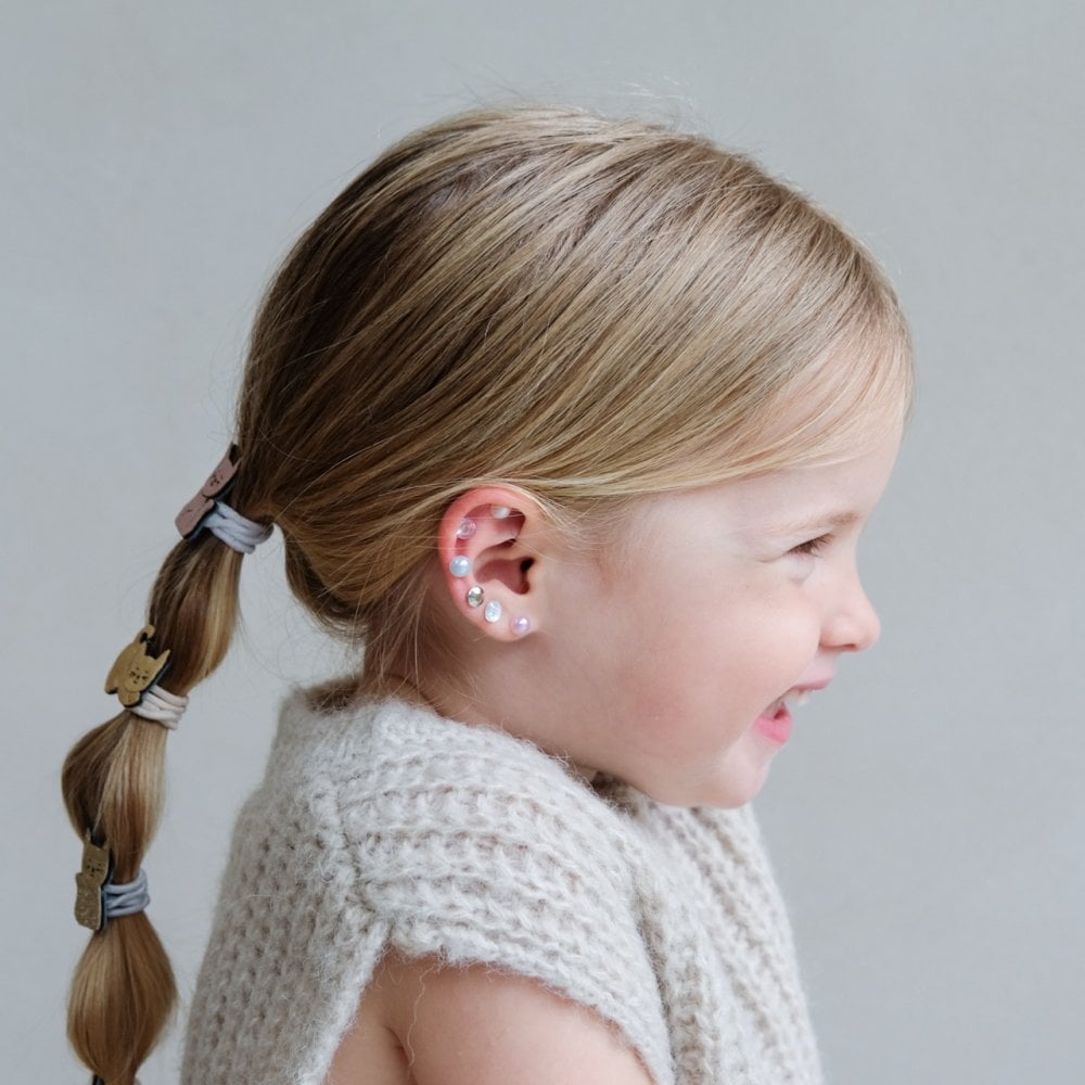 PINK GEM + PEARL STICK ON EARRINGS