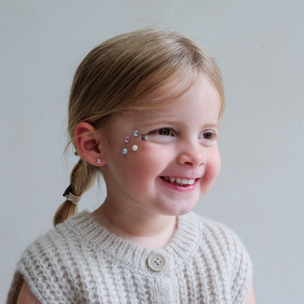 PINK GEM + PEARL STICK ON EARRINGS