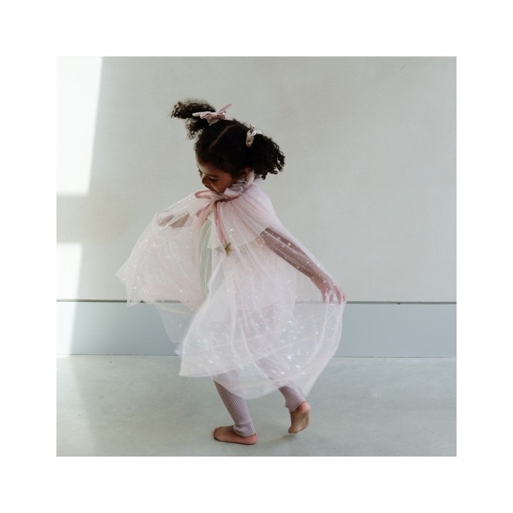 SHIMMER PRINCESS TULLE CAPE - PINK