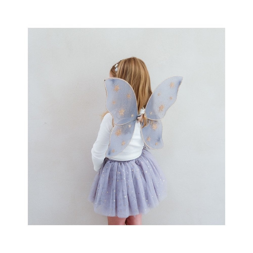 GOLD GLITTER STARRY WINGS - GREY