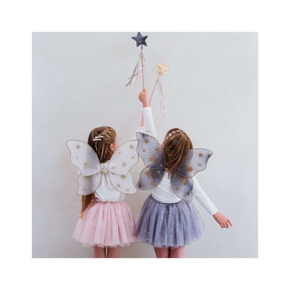 GOLD GLITTER STARRY WINGS - GREY