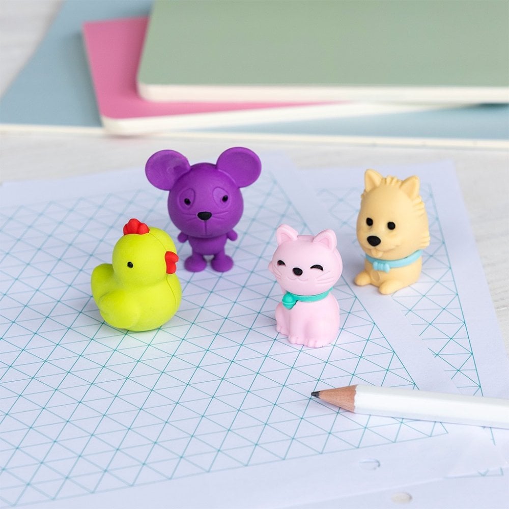 ANIMAL ERASERS - SET OF 4
