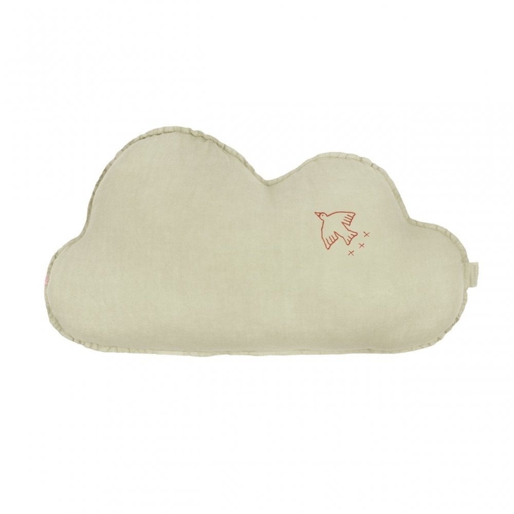 EMBROIDERED CLOUD CUSHION L1N0 WASHED LINEN