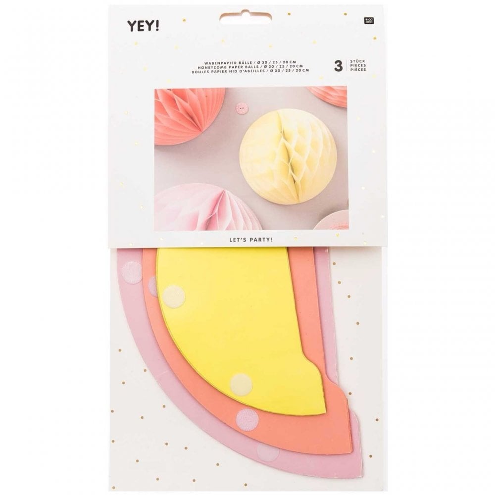 3 HONEYCOMB PAPER BALLS - SUMMER