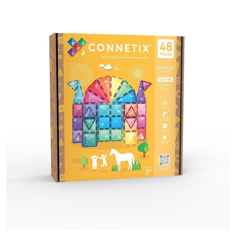 MAGNETIC TILES 48 PIECES - GLITTER CASTLE