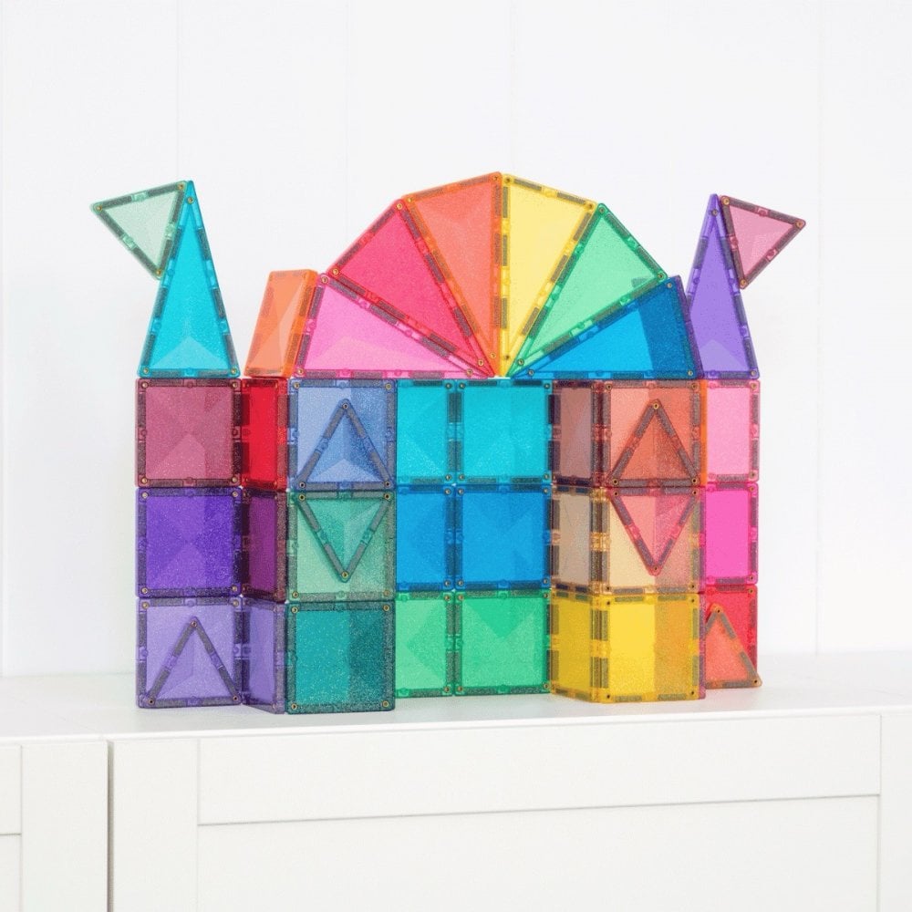 MAGNETIC TILES 48 PIECES - GLITTER CASTLE