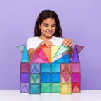 MAGNETIC TILES 48 PIECES - GLITTER CASTLE