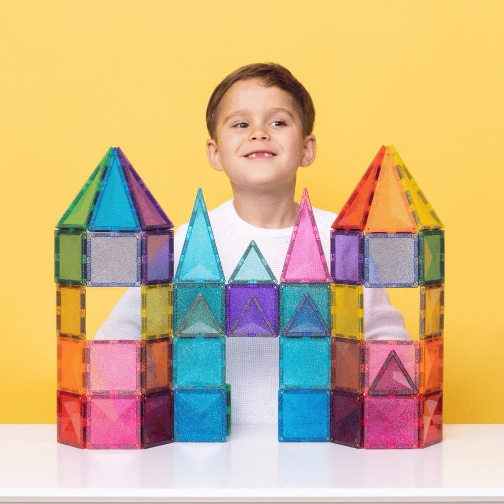 MAGNETIC TILES 48 PIECES - GLITTER CASTLE