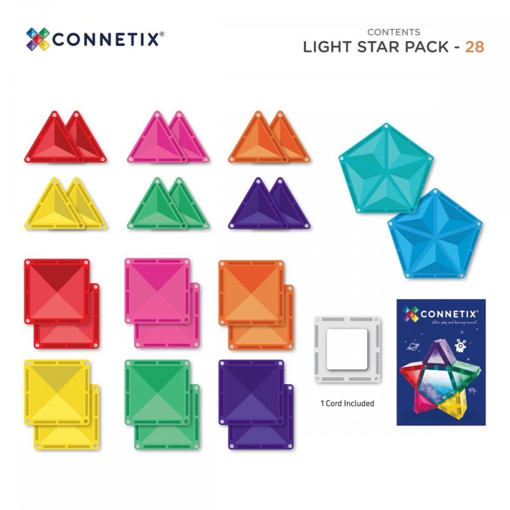 MAGNETIC TILES 28 PIECES - LIGHT STAR