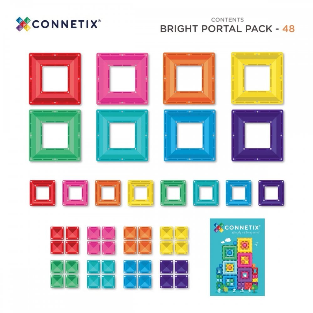 MAGNETIC TILES 48 PIECES - BRIGHT PORTAL PACK