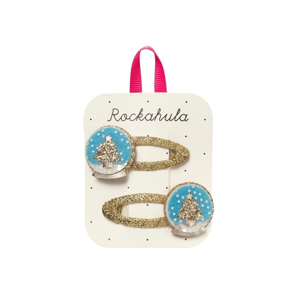 SHIMMER SNOW GLOBE HAIR CLIPS