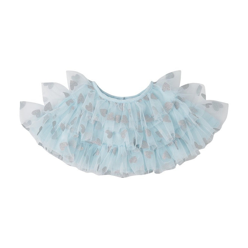 GLITTER HEART CAPE - Sky Blue / Silver