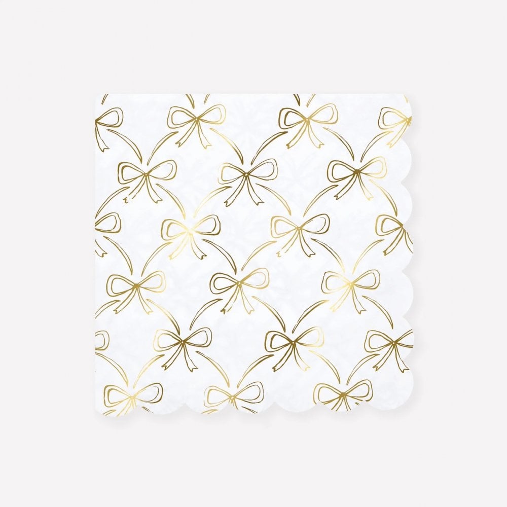 16 GOLD BOW NAPKINS