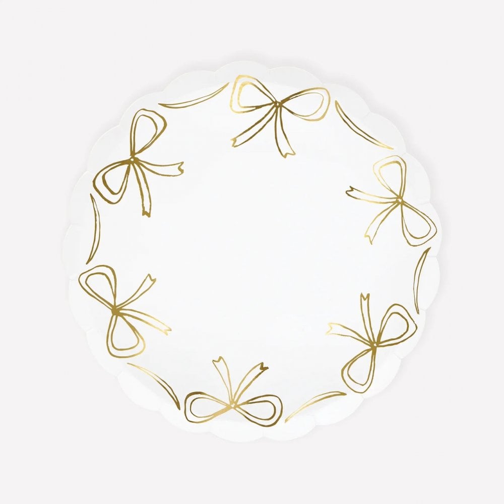 8 GOLD BOW PLATES