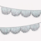 SILVER IRIDESCENT TINSEL SCALLOP GARLAND