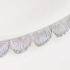 SILVER IRIDESCENT TINSEL SCALLOP GARLAND