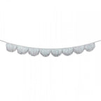SILVER IRIDESCENT TINSEL SCALLOP GARLAND