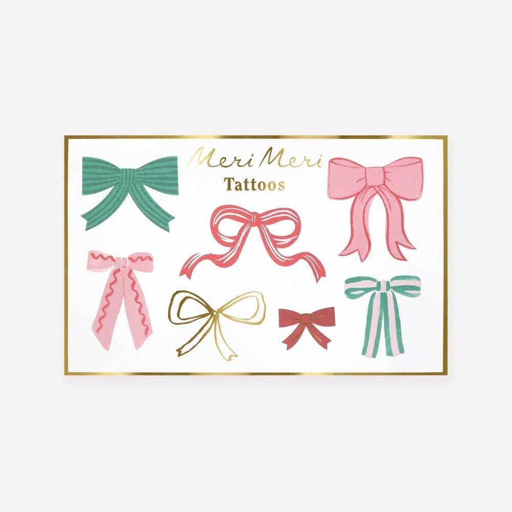 FESTIVE BOWS TEMPORARY TATTOOS