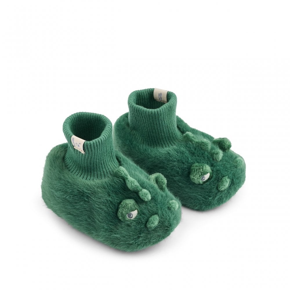 BETH CROCODILE SLIPPERS - GARDEN GREEN