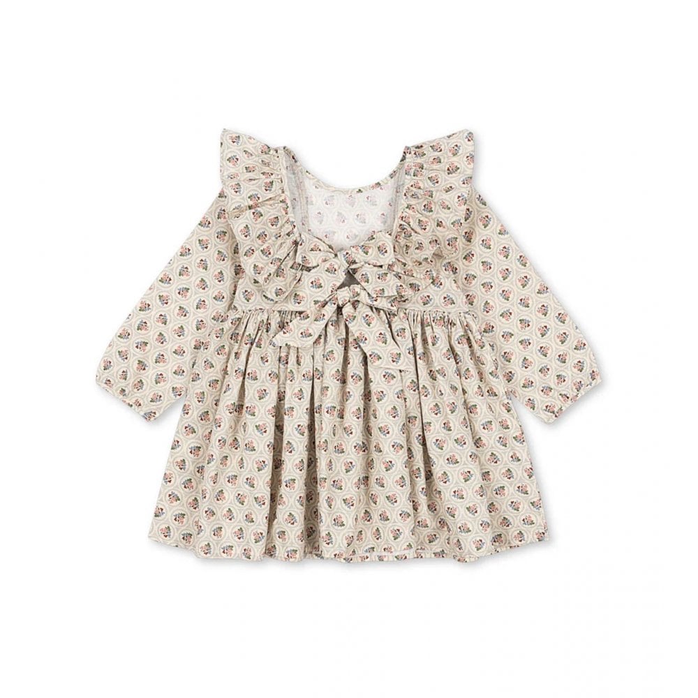 CIANNA LONG SLEEVE BOW DRESS - VERONA BLUES