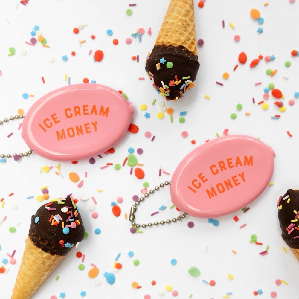 COIN POUCH KEY CHAIN - ICE CREAM MONEY