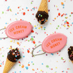 COIN POUCH KEY CHAIN - ICE CREAM MONEY