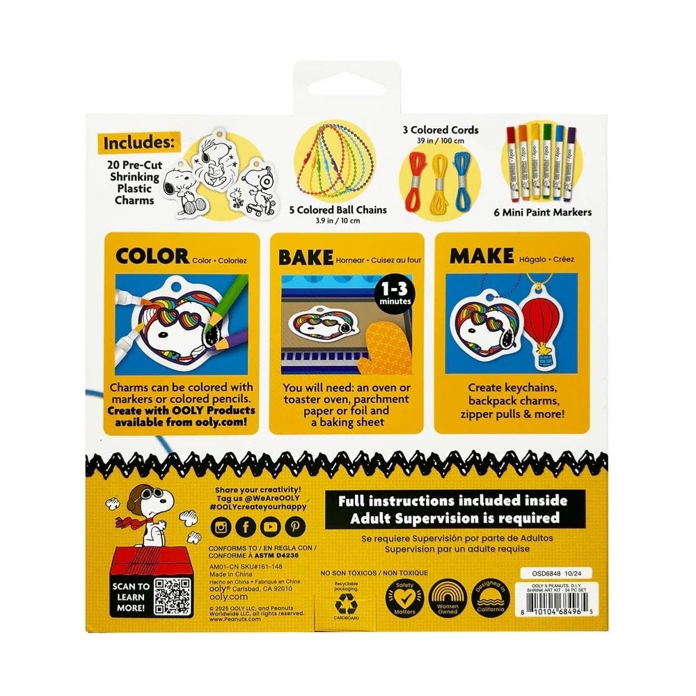 OOLY x PEANUTS DIY SHRINK ART KIT (6 YEARS+)