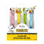 OOLY x PEANUTS - 4 BLACK INK RETRACTABLE GEL PENS (6 YEARS+)