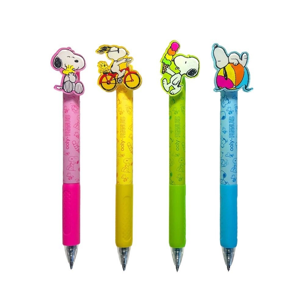 OOLY x PEANUTS - 4 BLACK INK RETRACTABLE GEL PENS (6 YEARS+)