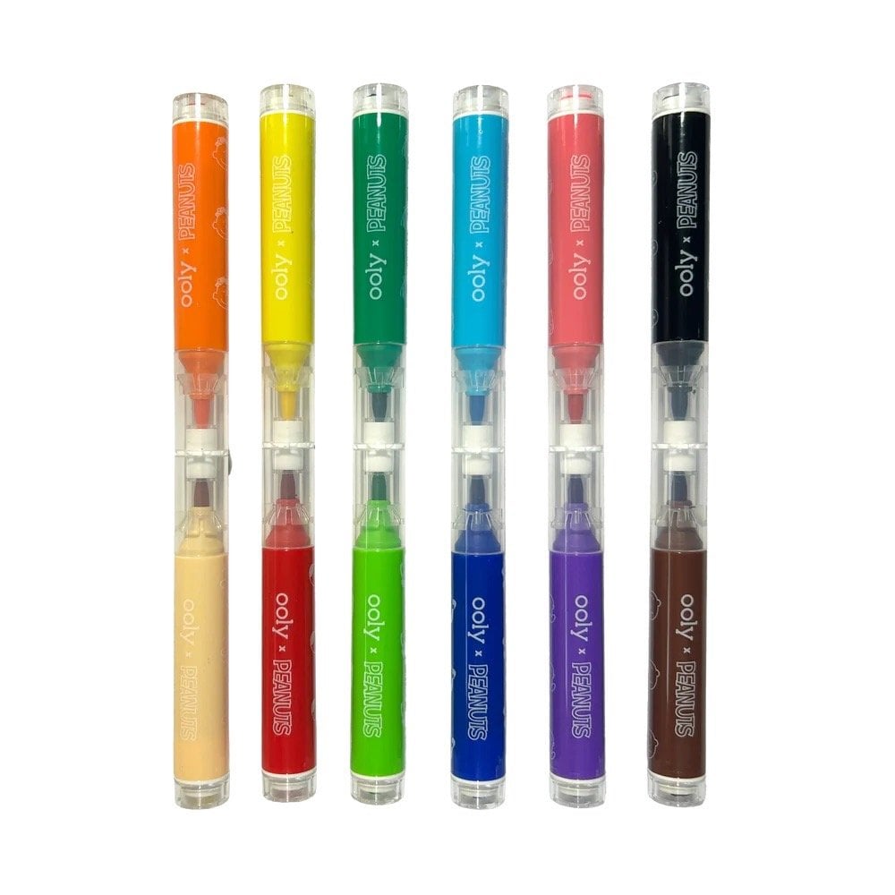 OOLYx PEANUTS DOUBLE ENDED BRUSH + STAMP MARKERS (4 YEARS+)