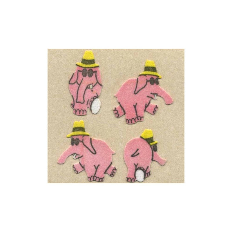 FURRY STICKER SHEET - Party Elephants