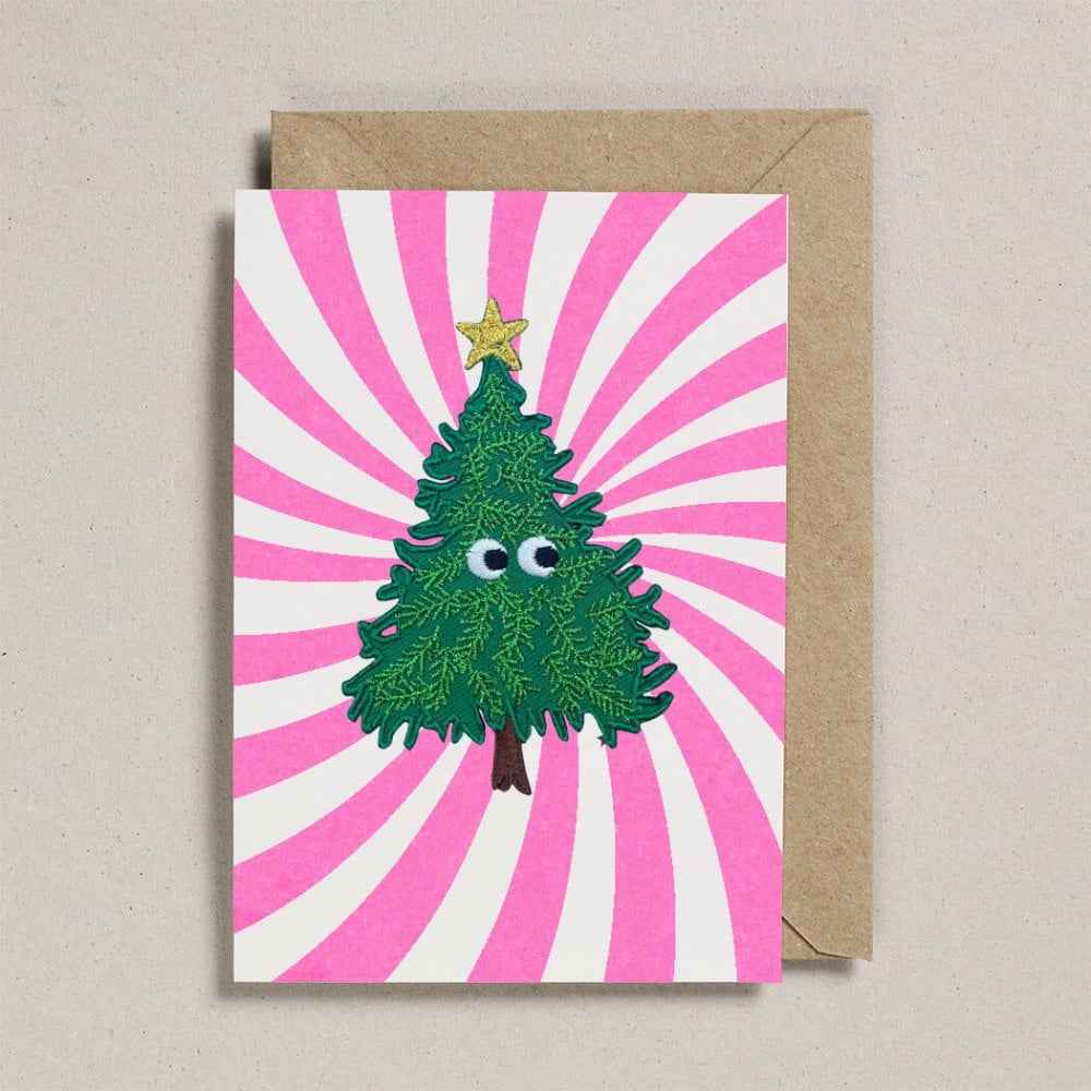 CHRISTMAS TREE SWIRL IRON ON PATCH CARD