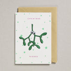 IRON ON PATCH CHRISTMAS CARD MISTLETOE - BEST WISHES