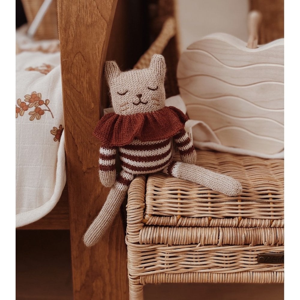 KITTEN KNIT SOFT TOY - SIENNA STRIPED ROMPER