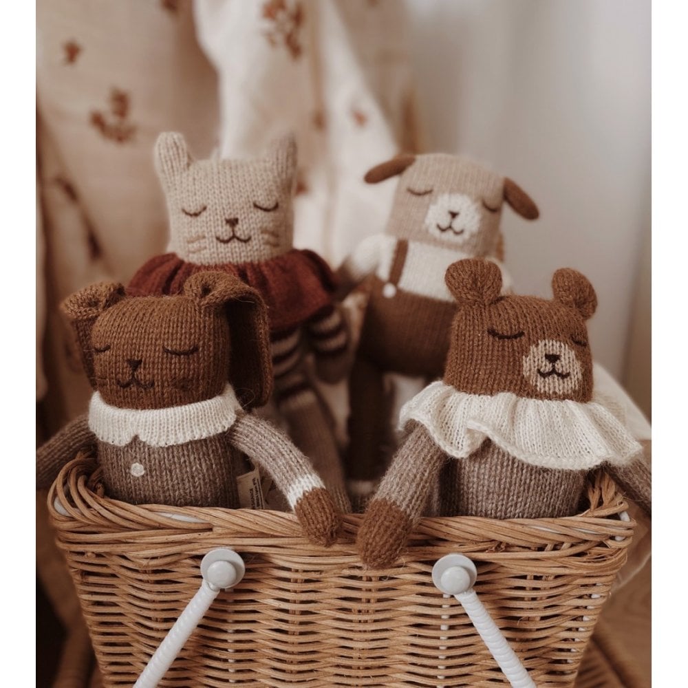 KITTEN KNIT SOFT TOY - SIENNA STRIPED ROMPER