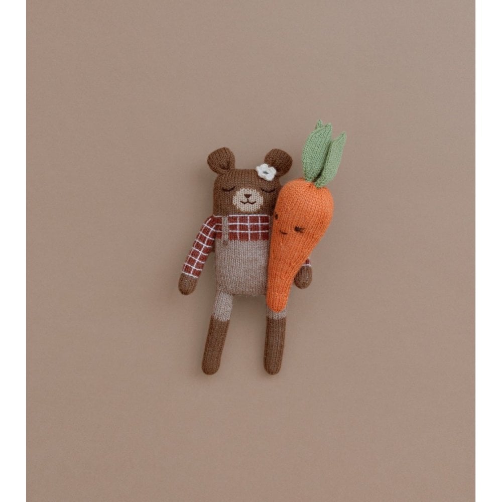 TEDDY KNIT SOFT TOY - SIENNA PLAID SHIRT