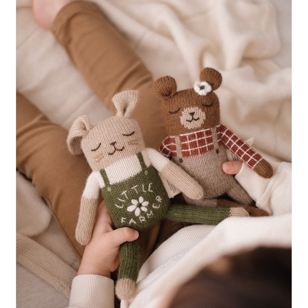 TEDDY KNIT SOFT TOY - SIENNA PLAID SHIRT